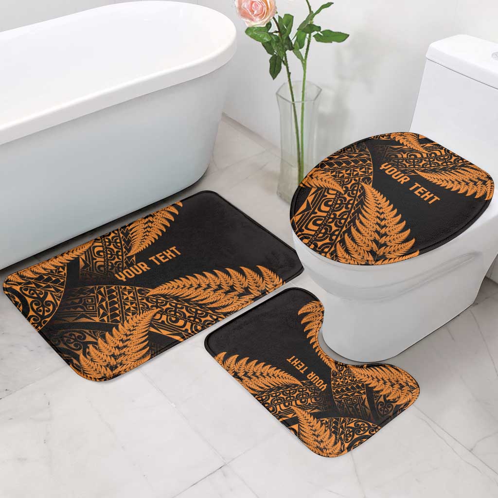 New Zealand Rugby Pacific Personalised Bathroom Set All Gold Maori Pasifika Fern Pattern - Aussie Hoodie