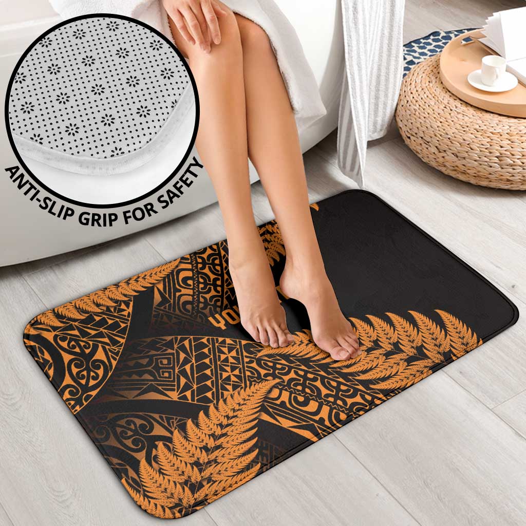 New Zealand Rugby Pacific Personalised Bathroom Set All Gold Maori Pasifika Fern Pattern - Aussie Hoodie