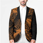 New Zealand Rugby Pacific Personalised Blazer All Gold Maori Pasifika Fern Pattern - Aussie Hoodie