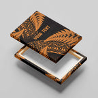 New Zealand Rugby Pacific Personalised Canvas Wall Art All Gold Maori Pasifika Fern Pattern
