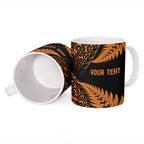 New Zealand Rugby Pacific Personalised Ceramic Mug All Gold Maori Pasifika Fern Pattern - Aussie Hoodie
