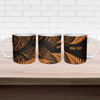 New Zealand Rugby Pacific Personalised Ceramic Mug All Gold Maori Pasifika Fern Pattern - Aussie Hoodie