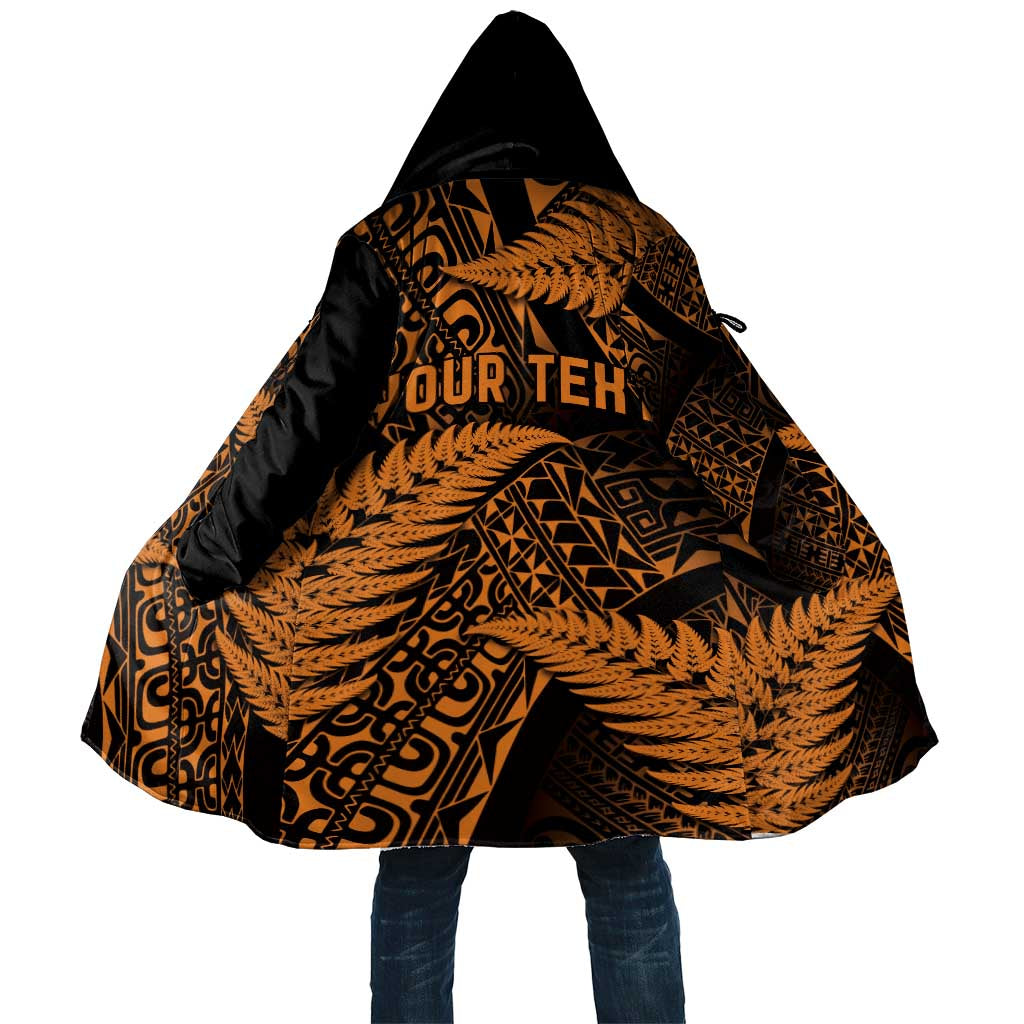 New Zealand Rugby Pacific Personalised Cloak All Gold Maori Pasifika Fern Pattern - Aussie Hoodie