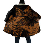 New Zealand Rugby Pacific Personalised Cloak All Gold Maori Pasifika Fern Pattern - Aussie Hoodie