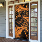 New Zealand Rugby Pacific Personalised Door Cover All Gold Maori Pasifika Fern Pattern - Aussie Hoodie