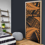 New Zealand Rugby Pacific Personalised Door Cover All Gold Maori Pasifika Fern Pattern - Aussie Hoodie
