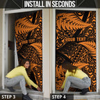 New Zealand Rugby Pacific Personalised Door Cover All Gold Maori Pasifika Fern Pattern - Aussie Hoodie