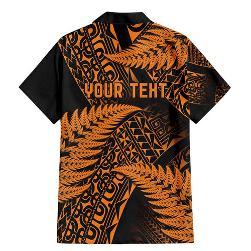 New Zealand Rugby Pacific Personalised Family Matching Mermaid Dress and Hawaiian Shirt All Gold Maori Pasifika Fern Pattern