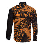New Zealand Rugby Pacific Personalised Family Matching Mermaid Dress and Hawaiian Shirt All Gold Maori Pasifika Fern Pattern