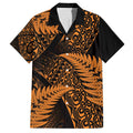 New Zealand Rugby Pacific Personalised Family Matching Puletasi and Hawaiian Shirt All Gold Maori Pasifika Fern Pattern