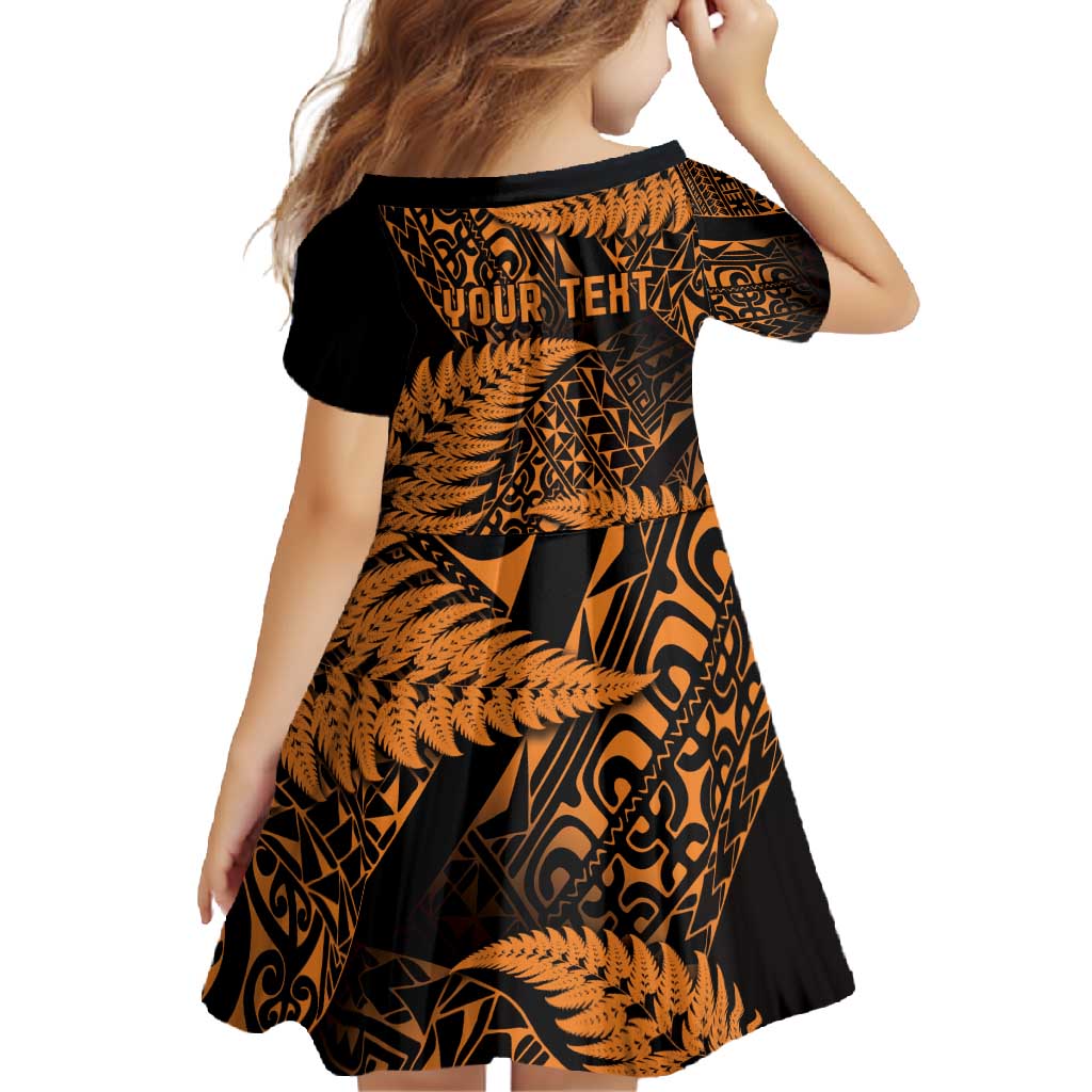 New Zealand Rugby Pacific Personalised Family Matching Summer Maxi Dress and Hawaiian Shirt All Gold Maori Pasifika Fern Pattern