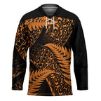 New Zealand Rugby Pacific Personalised Hockey Jersey All Gold Maori Pasifika Fern Pattern - Aussie Hoodie