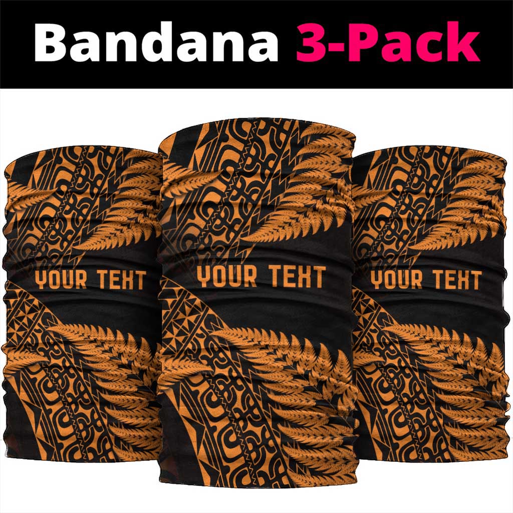 New Zealand Rugby Pacific Personalised Neck Gaiter All Gold Maori Pasifika Fern Pattern - Aussie Hoodie