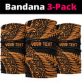 New Zealand Rugby Pacific Personalised Neck Gaiter All Gold Maori Pasifika Fern Pattern - Aussie Hoodie