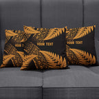 New Zealand Rugby Pacific Personalised Pillow Cover All Gold Maori Pasifika Fern Pattern - Aussie Hoodie