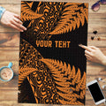 New Zealand Rugby Pacific Personalised Puzzle All Gold Maori Pasifika Fern Pattern - Aussie Hoodie