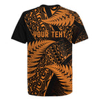 New Zealand Rugby Pacific Personalised Rugby Jersey All Gold Maori Pasifika Fern Pattern