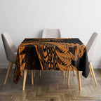 New Zealand Rugby Pacific Personalised Tablecloth All Gold Maori Pasifika Fern Pattern