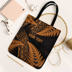 New Zealand Rugby Pacific Personalised Tote Bag All Gold Maori Pasifika Fern Pattern - Aussie Hoodie
