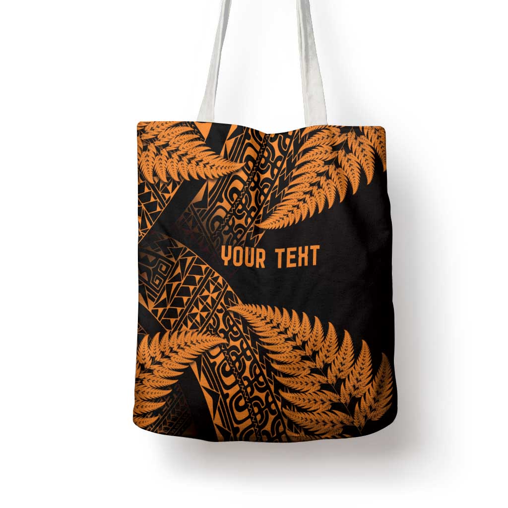 New Zealand Rugby Pacific Personalised Tote Bag All Gold Maori Pasifika Fern Pattern - Aussie Hoodie