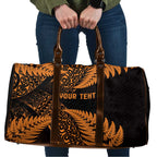 New Zealand Rugby Pacific Personalised Travel Bag All Gold Maori Pasifika Fern Pattern - Aussie Hoodie