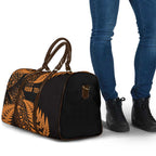 New Zealand Rugby Pacific Personalised Travel Bag All Gold Maori Pasifika Fern Pattern - Aussie Hoodie