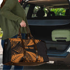 New Zealand Rugby Pacific Personalised Travel Bag All Gold Maori Pasifika Fern Pattern - Aussie Hoodie