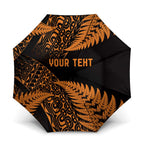 New Zealand Rugby Pacific Personalised Umbrella All Gold Maori Pasifika Fern Pattern - Aussie Hoodie