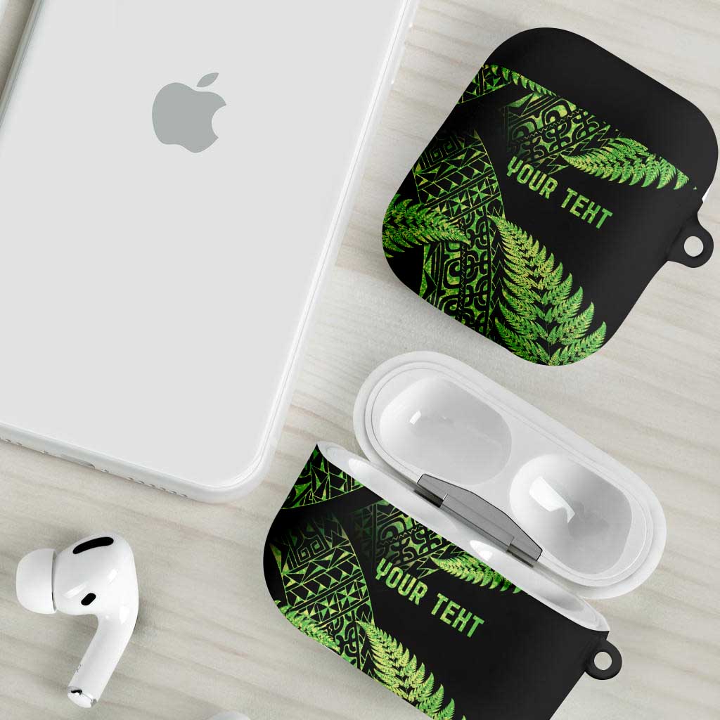 New Zealand Rugby Pacific Personalised AirPods Case All Lime Maori Pasifika Fern Pattern - Aussie Hoodie