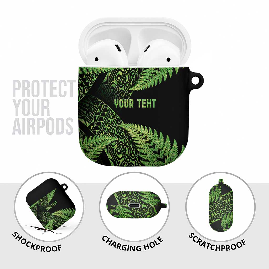 New Zealand Rugby Pacific Personalised AirPods Case All Lime Maori Pasifika Fern Pattern - Aussie Hoodie