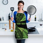 New Zealand Rugby Pacific Personalised Apron All Lime Maori Pasifika Fern Pattern - Aussie Hoodie