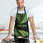 New Zealand Rugby Pacific Personalised Apron All Lime Maori Pasifika Fern Pattern - Aussie Hoodie