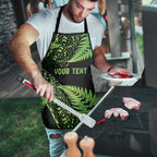 New Zealand Rugby Pacific Personalised Apron All Lime Maori Pasifika Fern Pattern - Aussie Hoodie