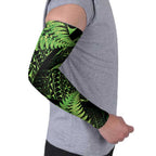 New Zealand Rugby Pacific Personalised Arm Sleeves All Lime Maori Pasifika Fern Pattern - Aussie Hoodie