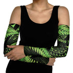 New Zealand Rugby Pacific Personalised Arm Sleeves All Lime Maori Pasifika Fern Pattern - Aussie Hoodie