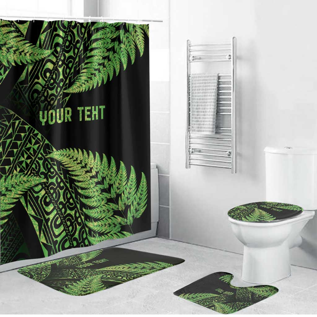 New Zealand Rugby Pacific Personalised Bathroom Set All Lime Maori Pasifika Fern Pattern - Aussie Hoodie