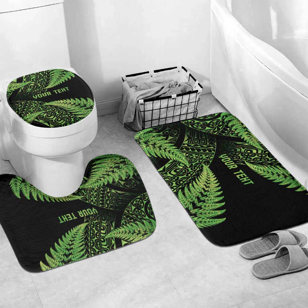 New Zealand Rugby Pacific Personalised Bathroom Set All Lime Maori Pasifika Fern Pattern - Aussie Hoodie