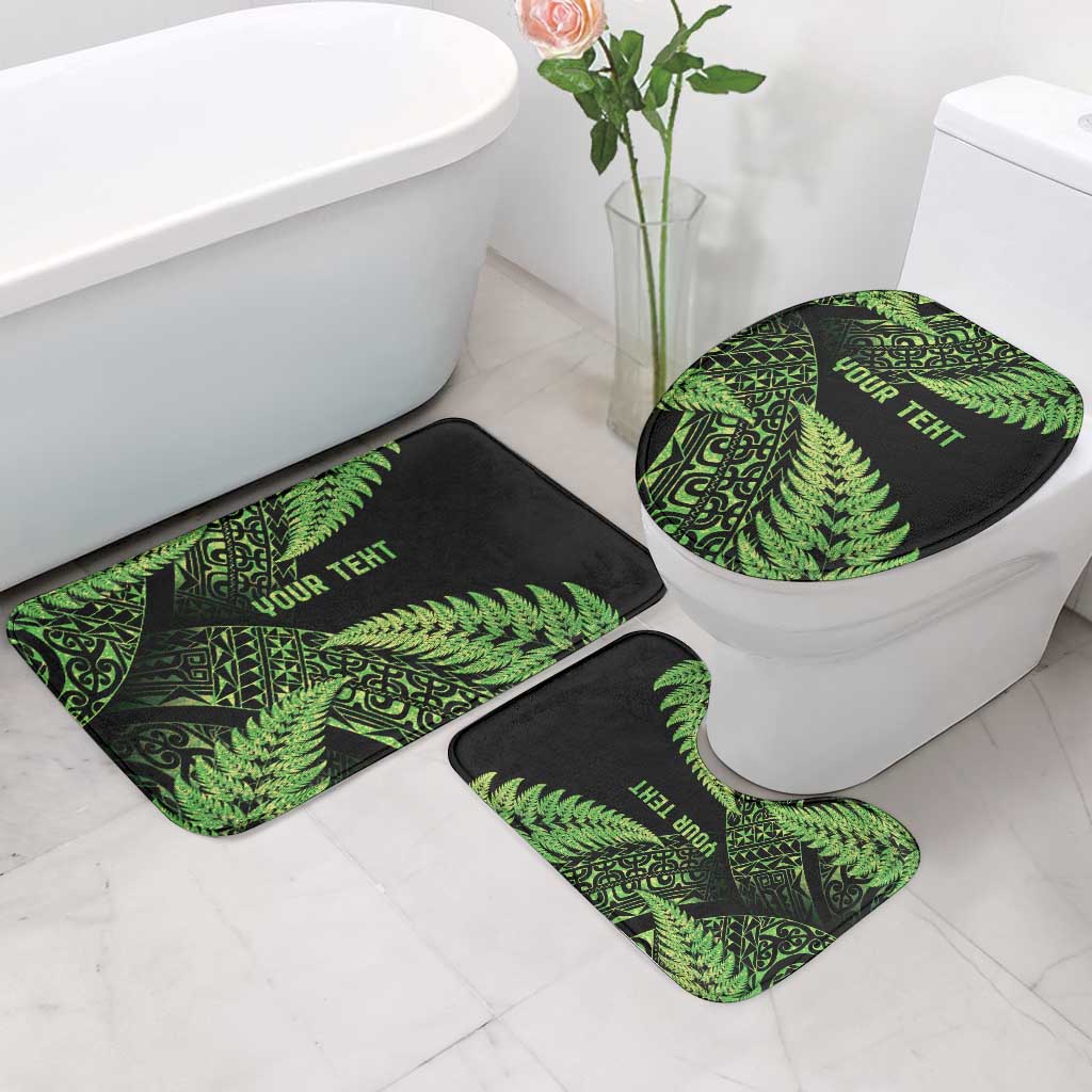 New Zealand Rugby Pacific Personalised Bathroom Set All Lime Maori Pasifika Fern Pattern - Aussie Hoodie