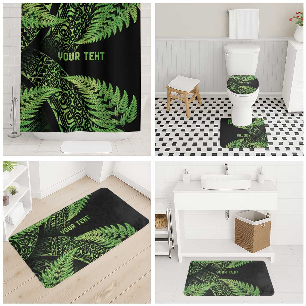 New Zealand Rugby Pacific Personalised Bathroom Set All Lime Maori Pasifika Fern Pattern - Aussie Hoodie