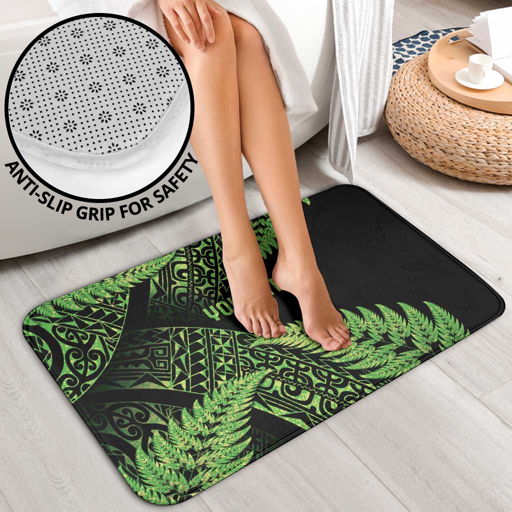 New Zealand Rugby Pacific Personalised Bathroom Set All Lime Maori Pasifika Fern Pattern - Aussie Hoodie
