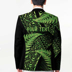 New Zealand Rugby Pacific Personalised Blazer All Lime Maori Pasifika Fern Pattern - Aussie Hoodie