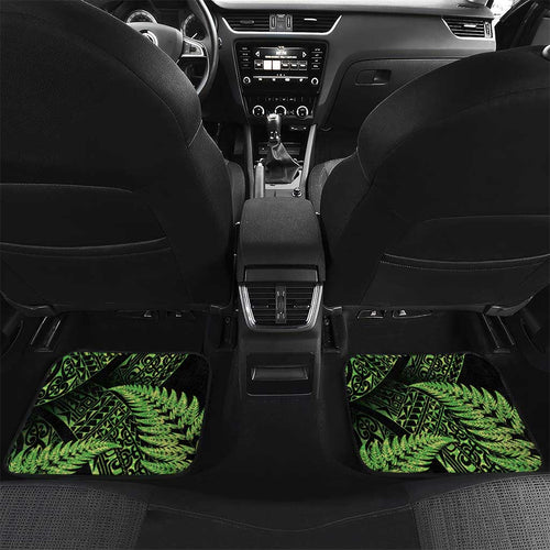 New Zealand Rugby Pacific Personalised Car Mats All Lime Maori Pasifika Fern Pattern