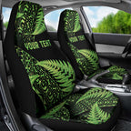 New Zealand Rugby Pacific Personalised Car Seat Cover All Lime Maori Pasifika Fern Pattern