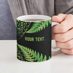 New Zealand Rugby Pacific Personalised Ceramic Mug All Lime Maori Pasifika Fern Pattern - Aussie Hoodie