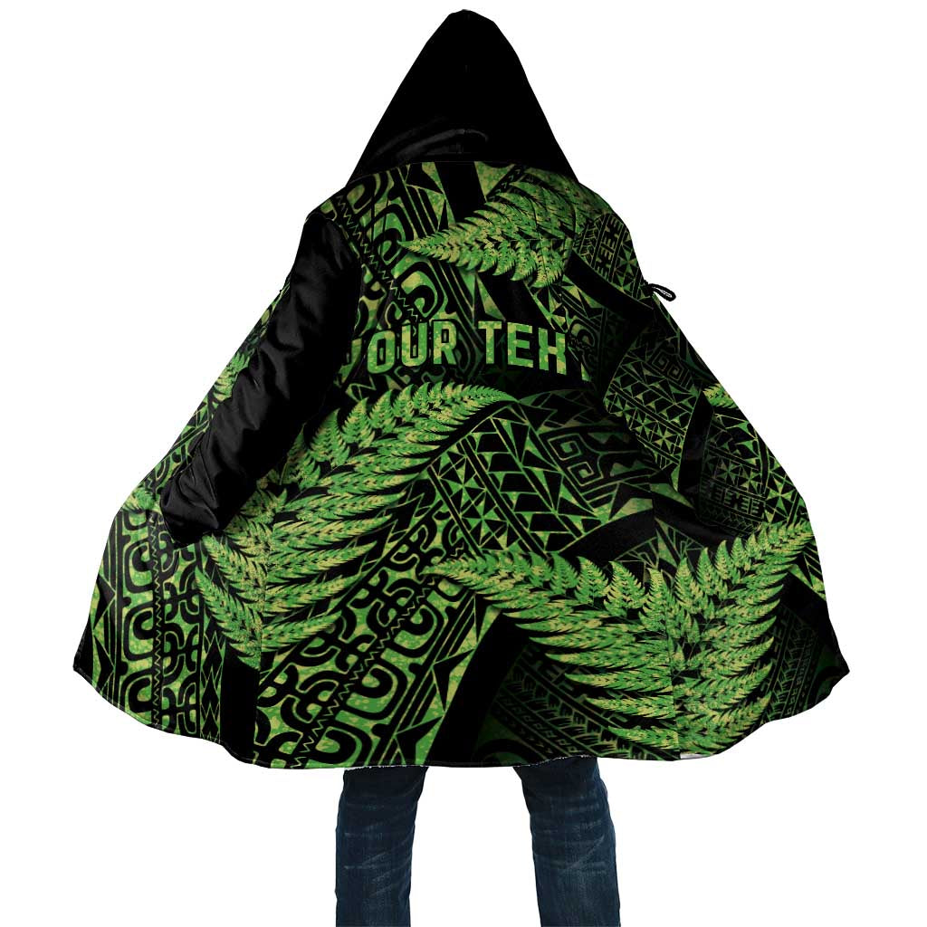 New Zealand Rugby Pacific Personalised Cloak All Lime Maori Pasifika Fern Pattern - Aussie Hoodie