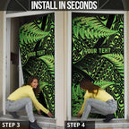 New Zealand Rugby Pacific Personalised Door Cover All Lime Maori Pasifika Fern Pattern - Aussie Hoodie