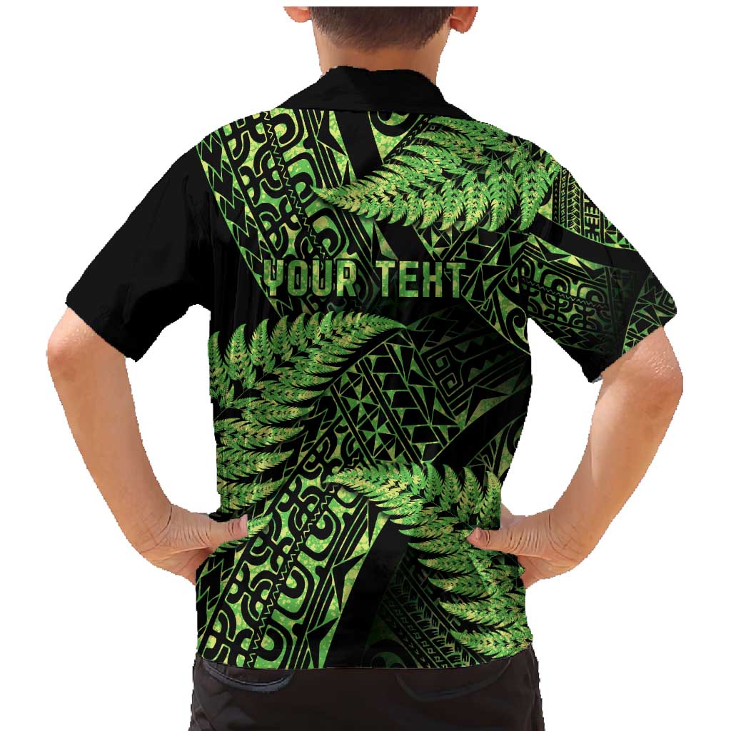 New Zealand Rugby Pacific Personalised Family Matching Mermaid Dress and Hawaiian Shirt All Lime Maori Pasifika Fern Pattern