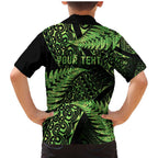 New Zealand Rugby Pacific Personalised Family Matching Mermaid Dress and Hawaiian Shirt All Lime Maori Pasifika Fern Pattern