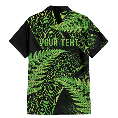 New Zealand Rugby Pacific Personalised Family Matching Mermaid Dress and Hawaiian Shirt All Lime Maori Pasifika Fern Pattern