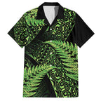 New Zealand Rugby Pacific Personalised Family Matching Off Shoulder Short Dress and Hawaiian Shirt All Lime Maori Pasifika Fern Pattern